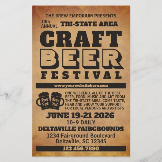 Rustic Craft Beer Festival Flyer (Voorkant)