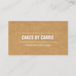 Rustic Craft Cardboard Bakkerij/Catering/Chef Visitekaartje