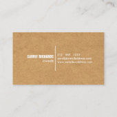 Rustic Craft Cardboard Bakkerij/Catering/Chef Visitekaartje (Achterkant)