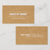 Rustic Craft Cardboard Bakkerij/Catering/Chef Visitekaartje (Voorkant / Achterkant)