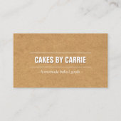 Rustic Craft Cardboard Bakkerij/Catering/Chef Visitekaartje (Voorkant)