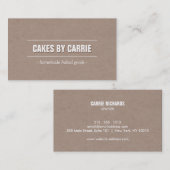 Rustic Craft Cardboard II Bakkerij/Catering/Chef Visitekaartje (Voorkant / Achterkant)