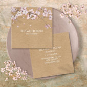 Rustic Craft Delicate Blossom Pink Square Vierkante Visitekaartje