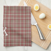 Rustic Cranberry, Dark Tan & White Plaid Kitchen  Theedoek (Quarter Fold)