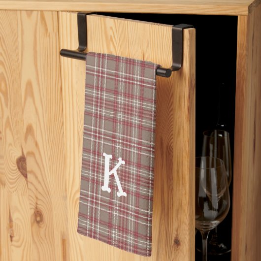 Rustic Cranberry, Dark Tan & White Plaid Kitchen  Theedoek (Derde Gevouwen)