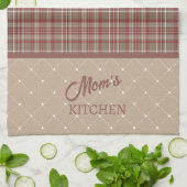 Rustic Cranberry, Dark Tan & White Plaid Theedoek (Gevouwen)