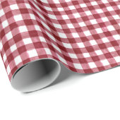 Rustic Cranberry Gingham Holiday Wrapping Paper Cadeaupapier (Rol Hoek)