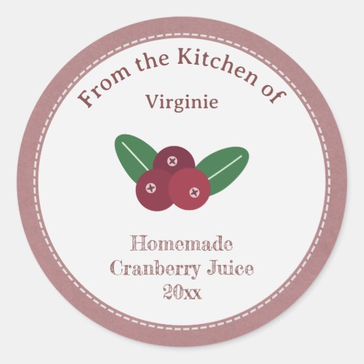 Rustic Cranberry Juice Label Sticker (Voorkant)