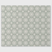 Rustic Cream and Sage Snowflake Christmas Cadeaupapier (Vlak)