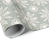 Rustic Cream and Sage Snowflake Christmas Cadeaupapier (Rol Hoek)