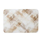 Rustic Cream Brown Stripes Birthday Badmat (Voorkant)