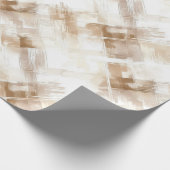 Rustic Cream Brown Stripes Birthday Cadeaupapier (Hoek)
