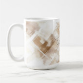 Rustic Cream Brown Stripes Bridal Shower Koffiemok (Links)