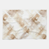 Rustic Cream Brown Stripes Bridal Shower Theedoek (Horizontaal)