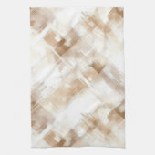 Rustic Cream Brown Stripes Bridal Shower Theedoek (Verticaal)