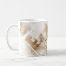 Rustic Cream Brown Stripes Bunny Rabbits Love Koffiemok