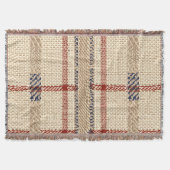 Rustic Cream en Red Plaid Pattern Deken (Voorkant)
