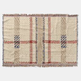 Rustic Cream en Red Plaid Pattern Deken