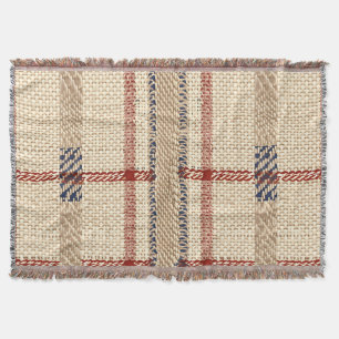 Rustic Cream en Red Plaid Pattern Deken