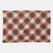 Rustic Cream Orange Rust Red Plaid Pattern Theedoek (Horizontaal)