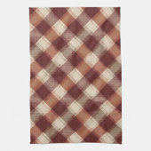 Rustic Cream Orange Rust Red Plaid Pattern Theedoek (Verticaal)