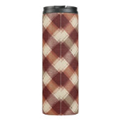 Rustic Cream Orange Rust Red Plaid Pattern Thermosbeker (Achterkant)