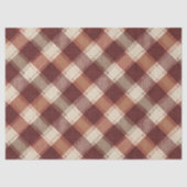 Rustic Cream Orange Rust Red Plaid Pattern Tissuepapier (Voorkant)