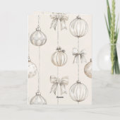 Rustic Cream Snowflakes Ornaments Christmas Kaart (Achterkant)