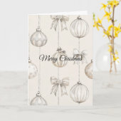 Rustic Cream Snowflakes Ornaments Christmas Kaart (Gele Bloem)