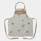 Rustic cream tooled leren script naam schort (Voorkant)