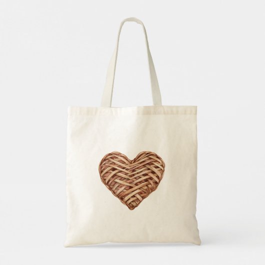 Rustic Cream Umbrella Hearts Tote Bag (Achterkant)