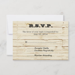 Rustic Cream Wood RSVP