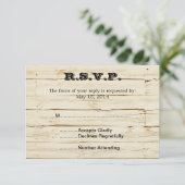 Rustic Cream Wood RSVP (Staand voorkant)