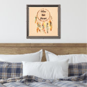 Rustic Crème Boho Veren Droomvanger Canvas Afdruk (Insitu (Slaapkamer))