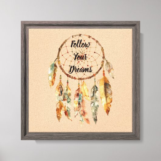 Rustic Crème Boho Veren Droomvanger Canvas Afdruk (Voorkant)