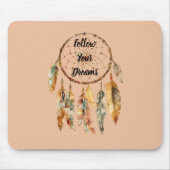 Rustic Crème Boho Veren Droomvanger Muismat (Voorkant)