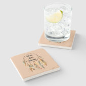 Rustic Crème Boho Veren Droomvanger Stenen Onderzetter (Zijkant)