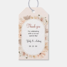 Rustic Crème Botanische Ovale Boog Hanger Cadeaulabel