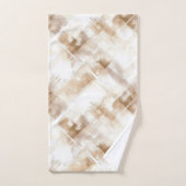 Rustic Crème Bruine Strepen Bruidsdouche Bad Handdoek (Handdoek)
