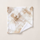 Rustic Crème Bruine Strepen Bruidsdouche Bad Handdoek (Wasdoekje)