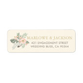 Rustic Crème Roze Boho Veer Huwelijksadres Etiket (Voorkant)