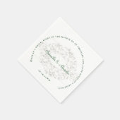 Rustic Crest Ivory Emerald Green Gothic Wedding Servet (Hoek)