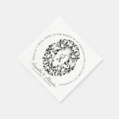 Rustic Crest Ivory Zwart Oude Print Gotische bruil Servet (Hoek)