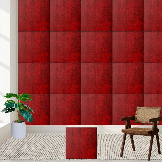 Rustic Crimson Red Grunge Textuur Keramische Tegel Tegeltje
