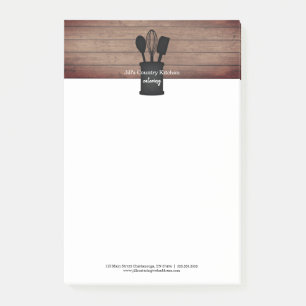 Rustic Crock Wood Catering Restaurant Food Post-it® Notes