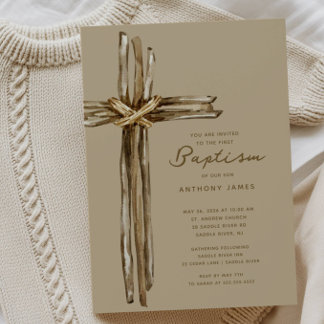 Rustic Cross Baptism Kaart