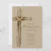 Rustic Cross Communie Kaart (Voorkant)