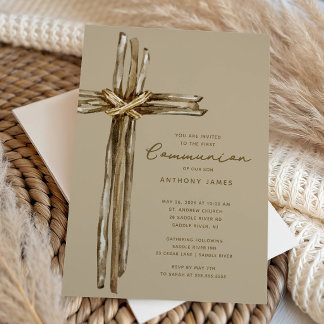Rustic Cross Communion Kaart