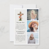 Rustic Cross Lillies 3 foto sympathie begrafenis Bedankkaart (Voorkant)