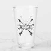 Rustic Crossed Arrows met naam ID615 Glas (Voorkant)